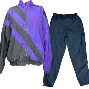 Y2K Reebok Tracksuit L 90's Retro Parachute Windbreaker Joggers